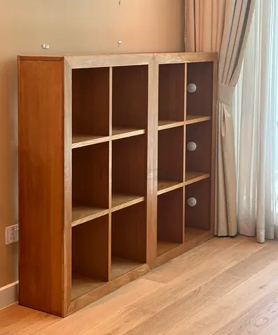 Solid oak  8-Cube Storage Shelf Units x 2 pieces