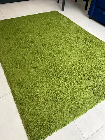 Green Shaggy Area Rug - Soft High Pile