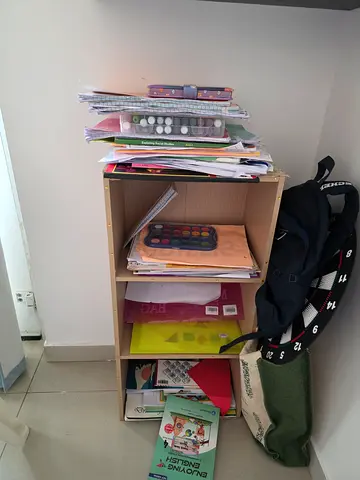 Small wooden cubby shelf / storage organizer - good condition