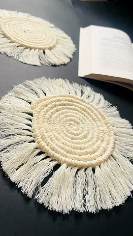 Handmade Macrame Round Coasters / Small Placemats - Set of 2