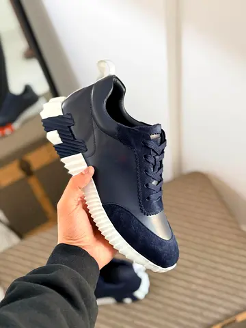 Hermes Mens navy chunky sneakers