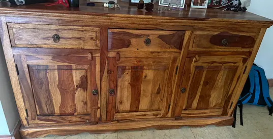 Solid Sheesham/Wood Sideboard Cabinet – Excellent Condition