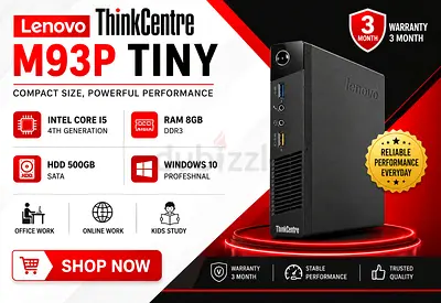 THINKCENTRE M93P TINY INTEL CORE i5 4TH GENERATION RAM 8GB DDR3 HARD DRIVE 500GB SATA