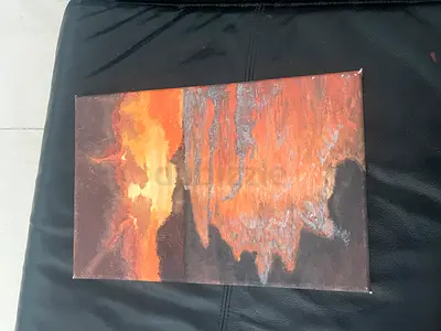 Hand-painted Landscape Canvas Painting - Sunset Scene