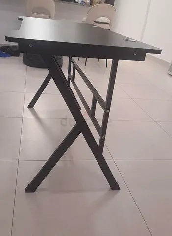 Black Gaming Desk with Z-Shaped Legs