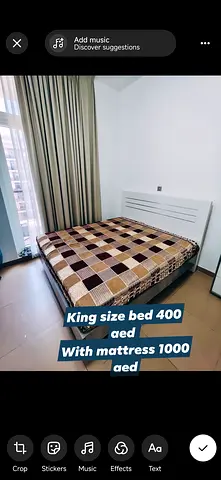 King size bed frame with mattress - good condition