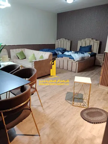 A golden opportunity! Luxurious, fully furnished studio apartment for monthly rent in the Residence Towers, Ajman Corniche ✨