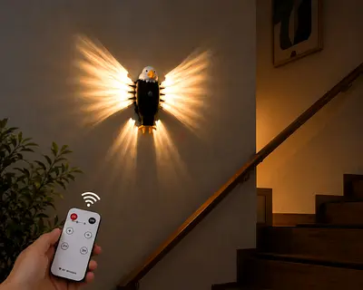 Eagle-shaped Wall Sconce Light with Remote - Decorative LED Wall Lamp