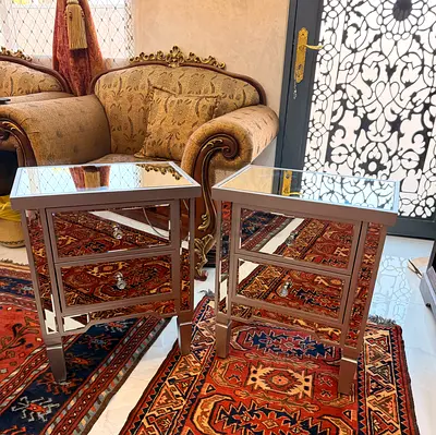 Pair of Mirrored Side Tables / Bedside Tables - Excellent Condition