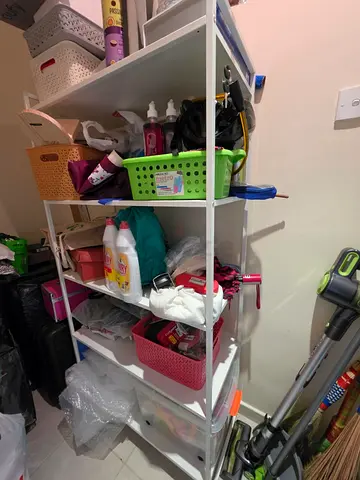 White 5-Tier Storage Shelf Unit - Good Condition