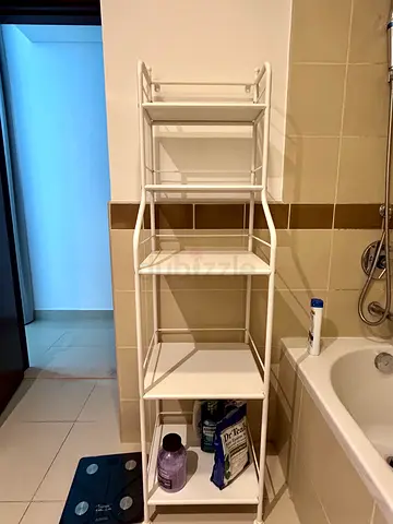 IKEA FROSJON - White Metal Bathroom Shelf Unit - 4 Tier Storage