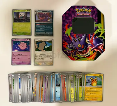 Gengar tin 100++ Pokemon card PERFECT ORDER holographic shiny cards original no duplicates