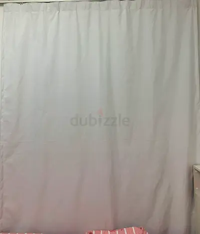 Plain white blackout curtains - single panel, good condition