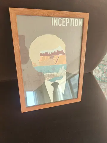 Inception framed movie poster art print (wooden frame)