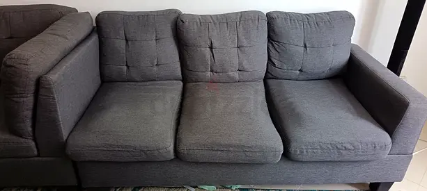 Large dark grey sectional sofa set