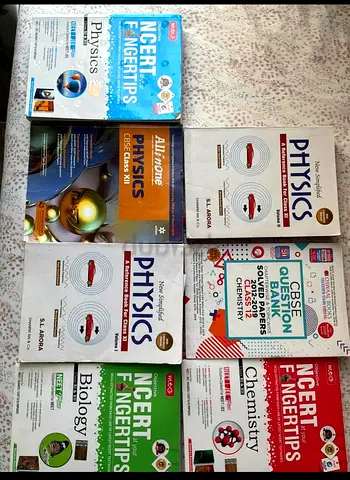 Set of Class 11-12 Science Textbooks and NCERT Fingertips (Physics, Chemistry, Biology, All in One)