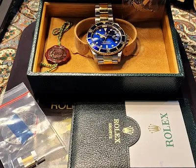Rolex Submariner Two-Tone Blue Dial with Box and Papers