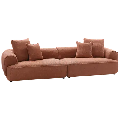 Padded rolled arms thick sectional 4 seater sofa