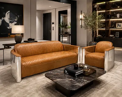 Timothy Oulton Aviator sofa set From Marina Home