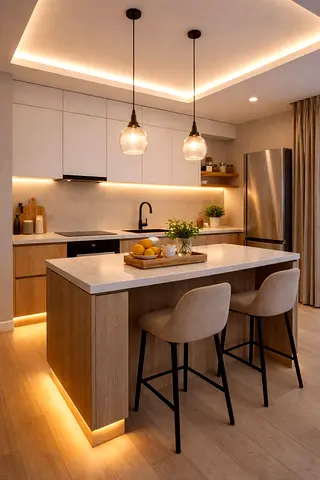 Modern Wooden Kitchen Island