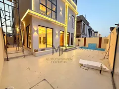 Villa with (pool) for sale | ajman| al helio1 area | 5 master rooms, majlis, 2 halls, roof| freehold