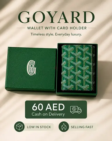 Goyard-style Green Wallet with Card Holder (Like-New)