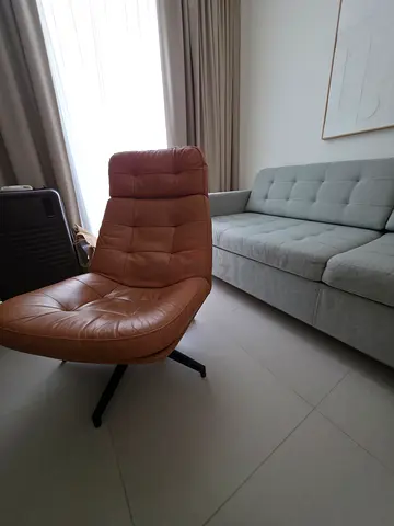 Comfortable Brown Swivel Lounge Chair
