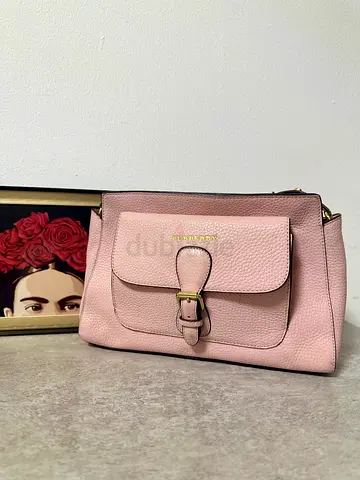 Light Pink Burberry STYLE Pebbled Leather Shoulder Bag