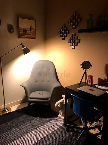 Comfortable Grey Accent Lounge Chair - Good Condition