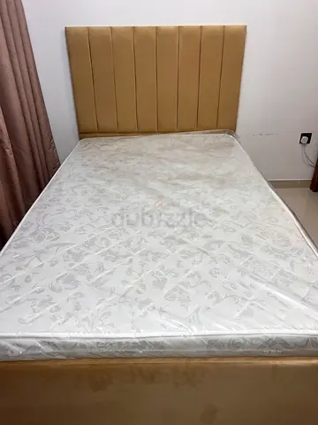 Double size velvet bed with 12cm thickness medicated mattress brand new