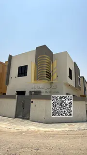 Villa for rent in Ajman, Al Helio area. Two floors, spacious layout, master bedrooms, double-glazed