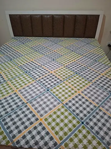 King size bed with headboard and with new bonnell spring mattress