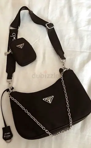 Prada Re-Edition 2000 Nylon Shoulder Bag with Coin Pouch - Black
