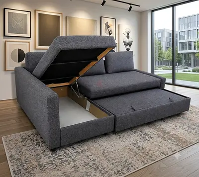 Contemporary Grey Sofa Bed Modern styling meets everyday practicality. The sofa converts quickly int