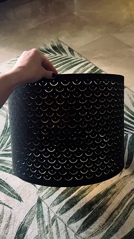 Black Metal Decorative Lamp Shade with Cutout Pattern. From IKEA. 44cm