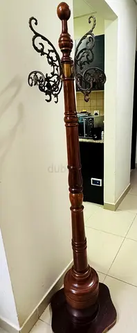Wooden Hall Tree / Coat Stand with Decorative Metal Hooks