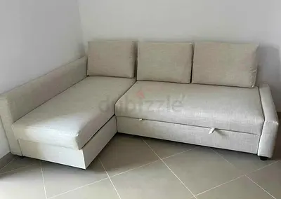 Modern Beige L-Shaped Sofa Bed