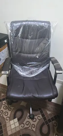 Brown leather executive office chair - good condition