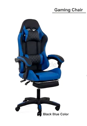 ​Premium Ergonomic Gaming Chair with Footrest – Black  Blue (Brand New)