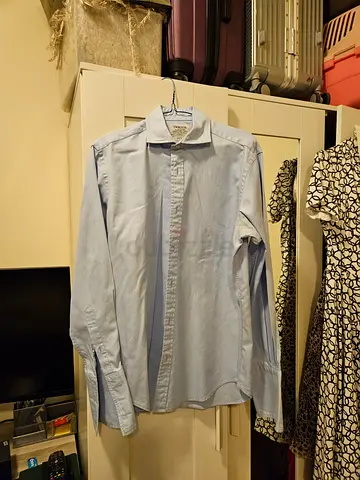 TM Lewin Light blue mens formal shirt - slim fit, excellent condition with 15.5 collar