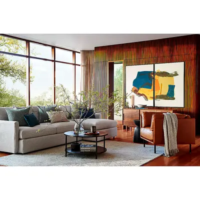 Original cratebarrel lounge deep lshape sofa