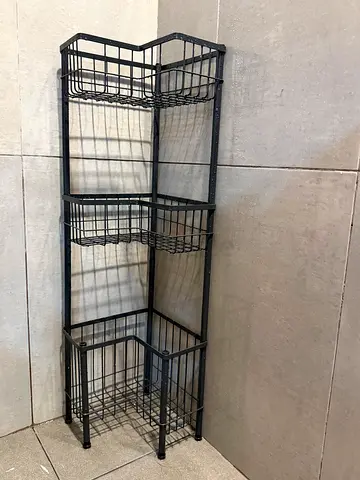 Next - Black Metal Storage Rack with 3 Wire Baskets
