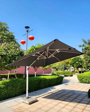 Large Cantilever Garden Parasol / Offset Patio Umbrella - Good Condition
