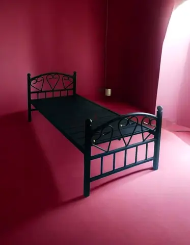 Single metal bed frame - sturdy black single bed heavy duty