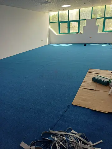 Blue Office Carpet Installed — Price per sqm