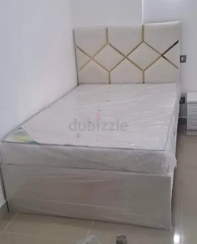 Brend New fabric wooden double size 120x190 Bed with Madical Matress Available