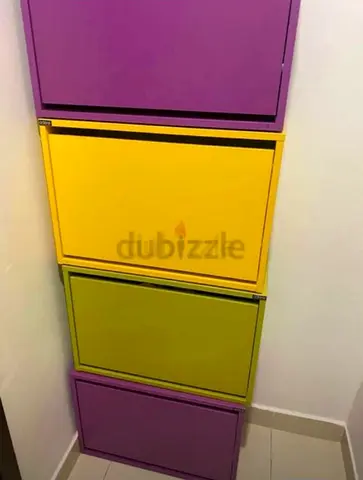 Stackable colorful shoe/storage cabinets - 6 units
