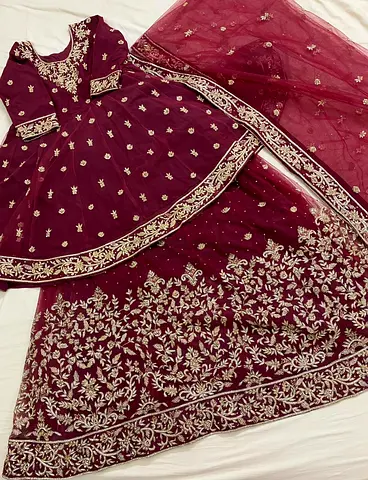 Embroidered Lehenga Set with Dupatta - Size Approx S/M/L Wedding Dress