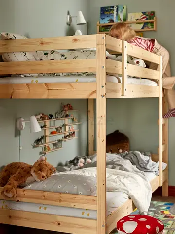 Solid Pine Kids Bunk Bed - Natural Finish, Good Condition