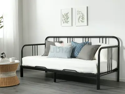 Metal daybed/sofa bed frame with slatted base - approx 207x163 cm